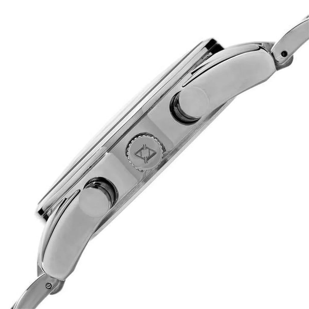 Bracelet Dual-Time Silver-Tone Watch Quartz Swiss Steel Multifunction Stainless Men's