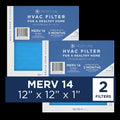 Air Medify Cleaning 14, 2-Pack) Air Filter 95% 12x12x1 Pleated ( Particles