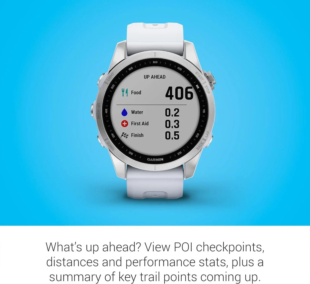 Smartwatch, Smaller Fenix 7S, (Refurbished) Silver Adventure Whitestone with Garmin Sized