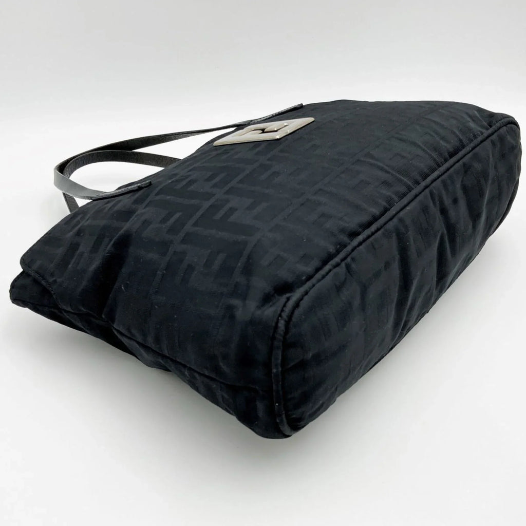 bag (Good) ladies black Pre-Owned nylon canvas 15786 handbag tote Zucca pattern