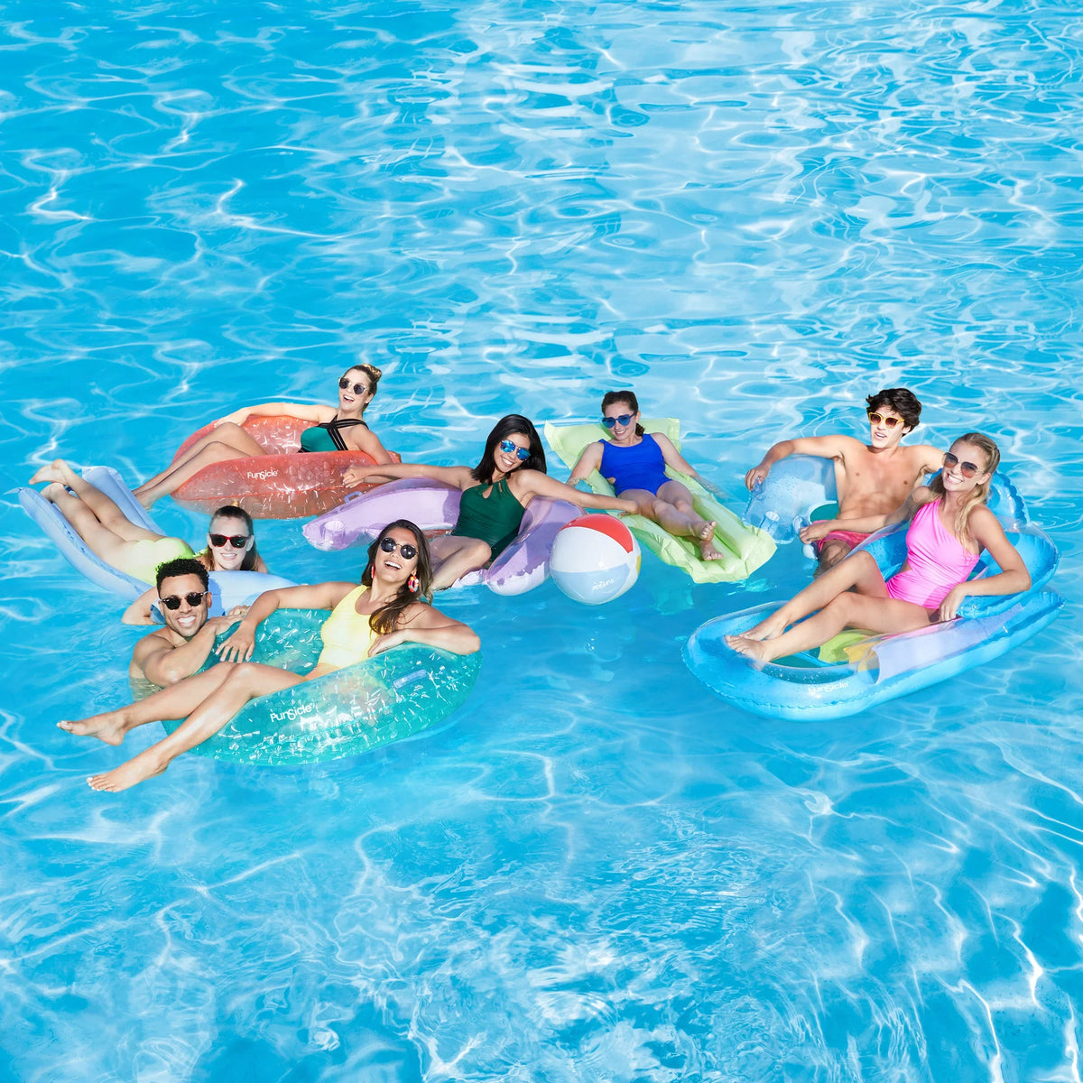 Adults & Tubes Pool & 8 Pack Vary, Toy Lounges, Funsicle Colors Pack, Party Floats,
