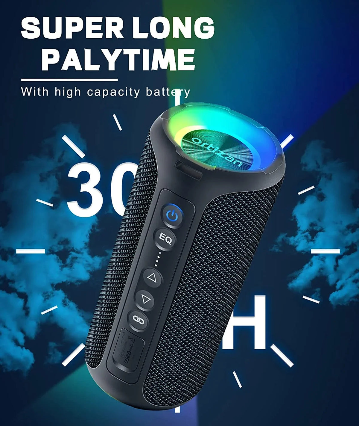 Ortizan Loud Speakers, IPX7 40W Moistureproof with Speaker, Speakers Portable Stereo Deep Bluetooth