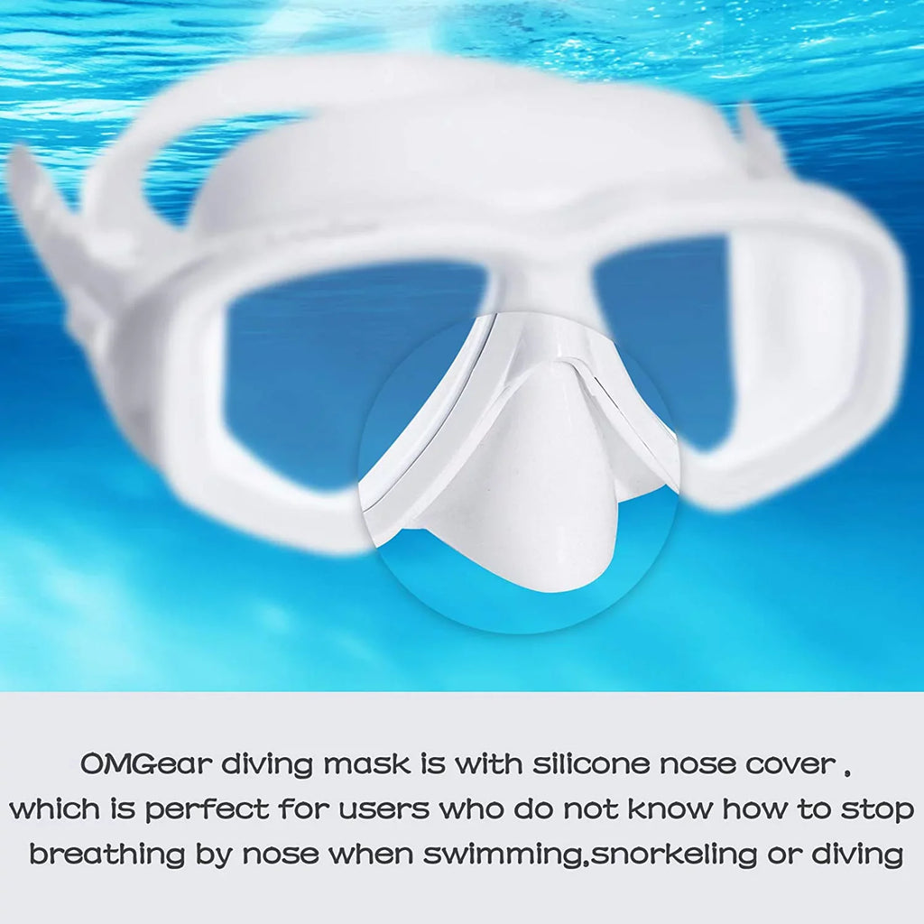 Junior Resistance Shield Swimming Dive Mask Snorkeling Strap Goggles Diving Scuba Goggles Neoprene Snorkel Adult OMGear Nose Spearfishing Impact Gear Swim for with Mask