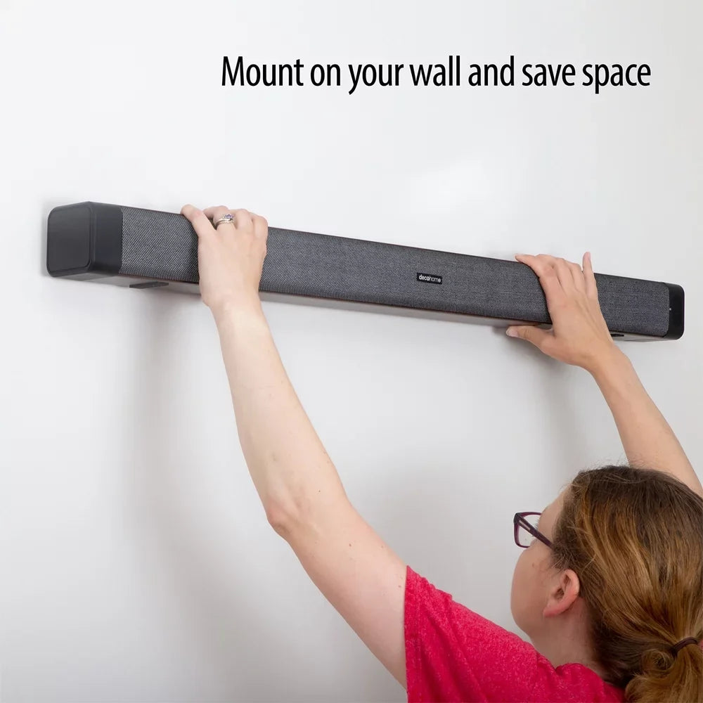 2.0 and Extended 1 with with Dual Gear Built-in 2.5" Year Soundbar Bundle Drivers Deco SB200WOD Subwoofers Four Warranty Channel 60W