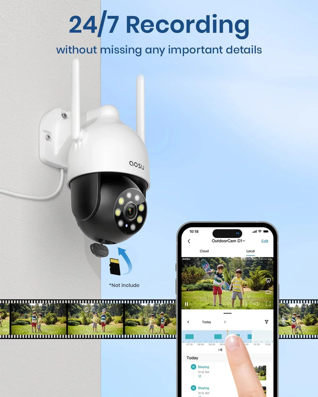 2K Home Night Camera Vision 360° 2 Way View with Outdoor IP66 Motion , Camera, Surveillance for Camera WiFi , Security Color Sensor, Security Camera Audio Moistureproof