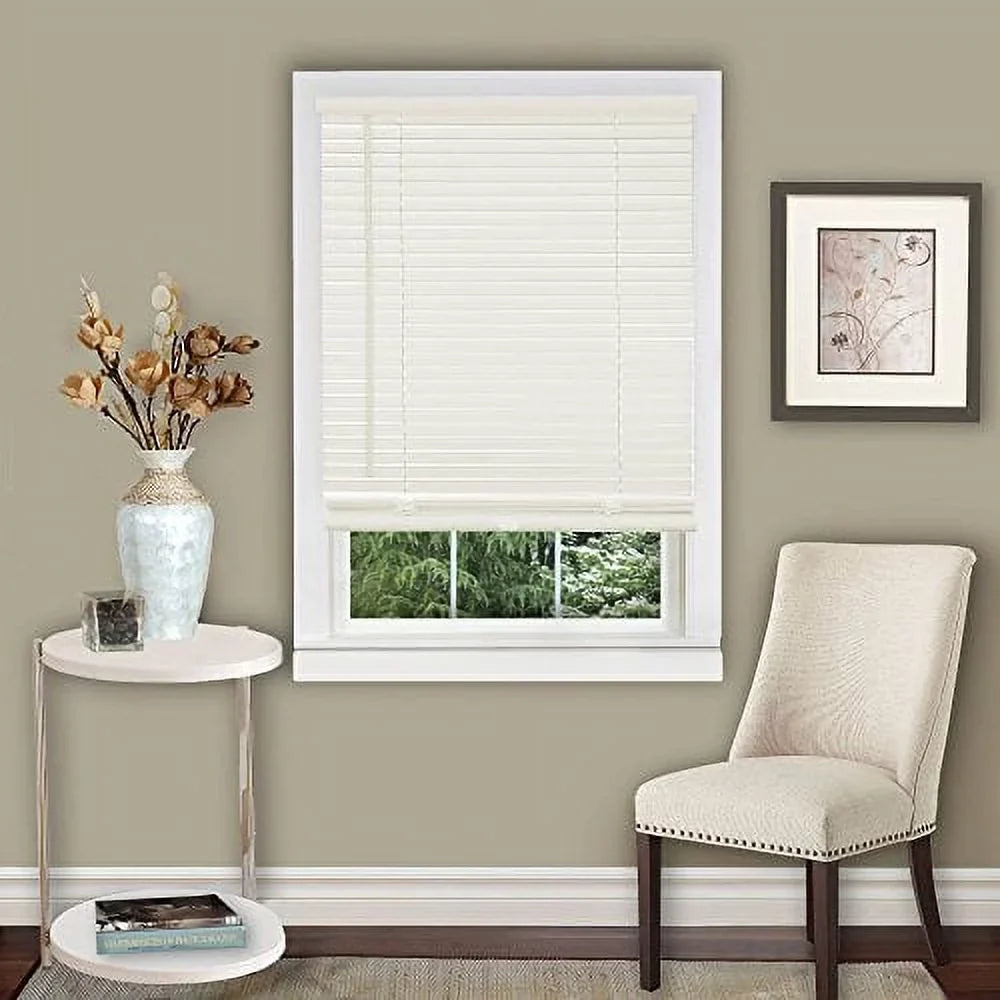 64" Vinyl (Actual Blind- Filtering Alabaster 29" Amanecer Light 28.5q Mini 1-Inch Measurement Cordless - x Collection