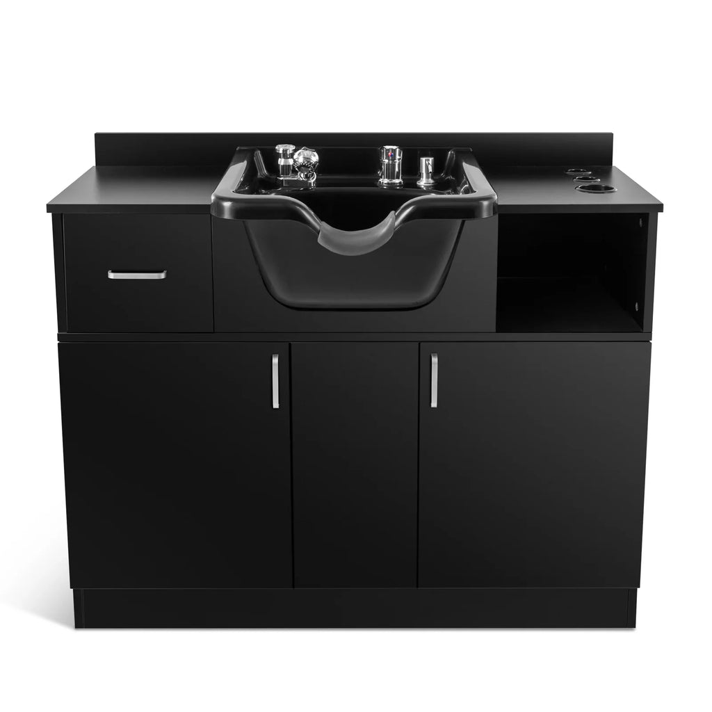 ,Hair Artist Station Salon Trap,Drawer(Black) Hair Beauty Shampoo Holes,P with Backwash Dryer Sink hand