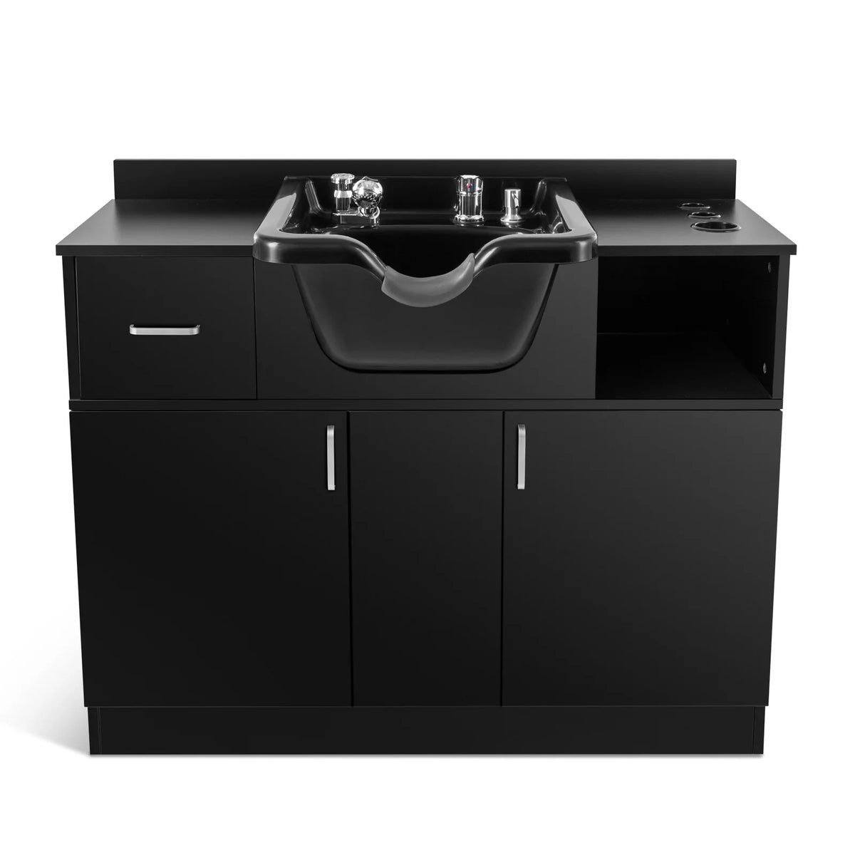 ,Hair Artist Station Salon Trap,Drawer(Black) Hair Beauty Shampoo Holes,P with Backwash Dryer Sink hand