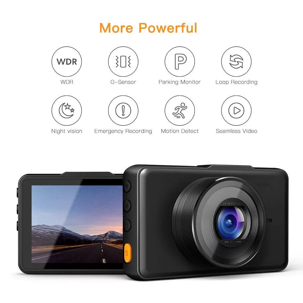 Monitor, Recording, Detection Angle, Motion 170°Wide G-Sensor, Recorder , Cam 1080P 3" Screen Parking Car Driving Loop Dash