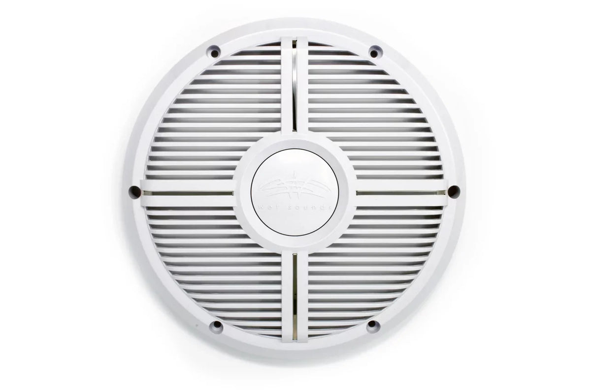Ohm White - 12" Grill Subwoofer Ring Face Revo & 4 & Closed Wet Grill, Sounds - White Subwoofer,
