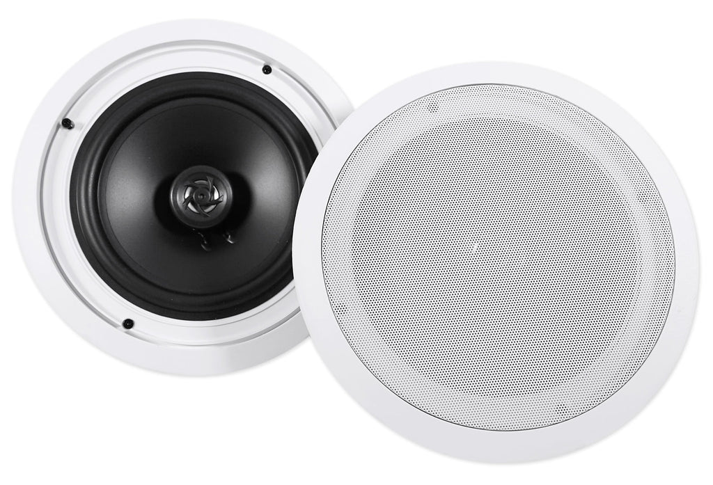 Speakers+Wall Ceiling Stereo+8 4-Room Controls Rockville Home White 8" Kit Audio