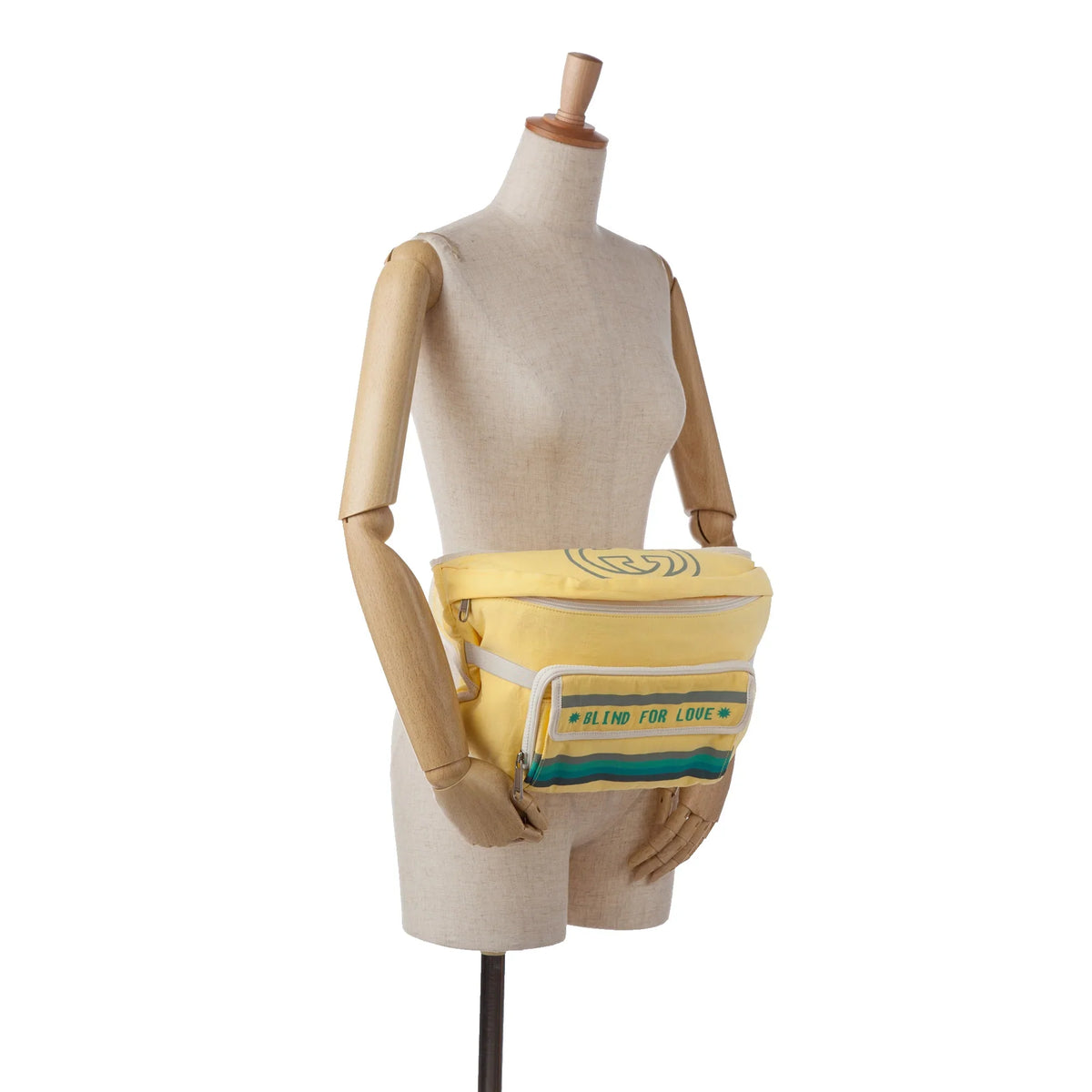 Blind Nylon For with Defects) Fabric Belt Authenticated (New Unisex Love Gucci Pre-Owned Bag Yellow