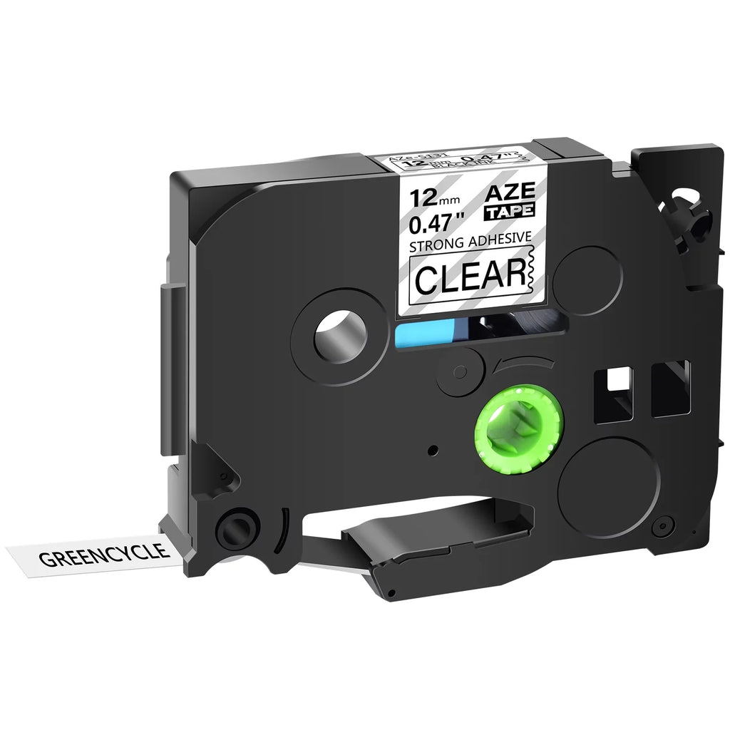 '-S131 -131 TZe TZe-131 for Label P-touch on 12mm Extra Strength Laminated 30PK Tape Brother Fits Black TZe-S131 Clear