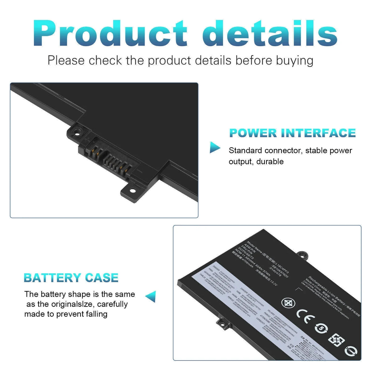 01AV478 SB10K97620 01AV479 57Wh Lenovo ThinkPad T480S L17M3P72 For Battery