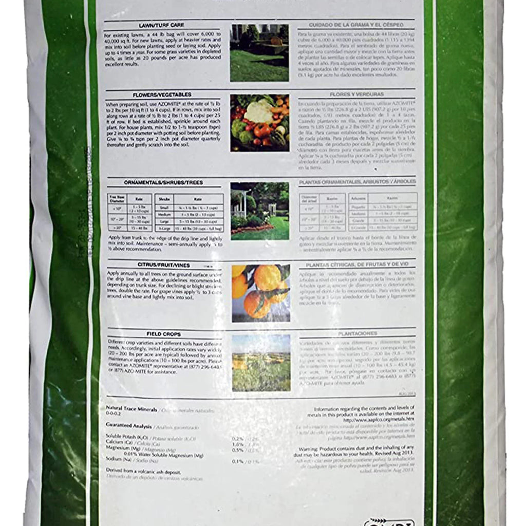 44 Soil Mineral Fertilizer Organic lbs Granular Azomite Additive Trace