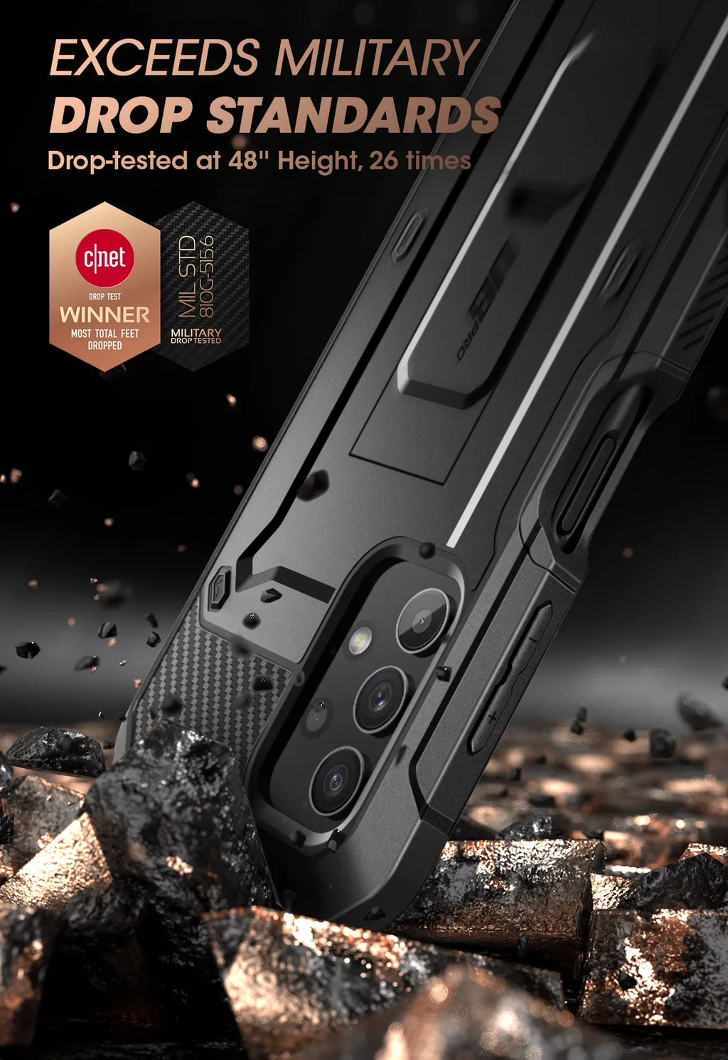 for 4G Full-Body Kickstand with (Black) Designed Rugged Series Galaxy Pro Fit 5G Protector A32 Screen Samsung Case Built-in Holster Beetle [Not Version], Case & Unicorn