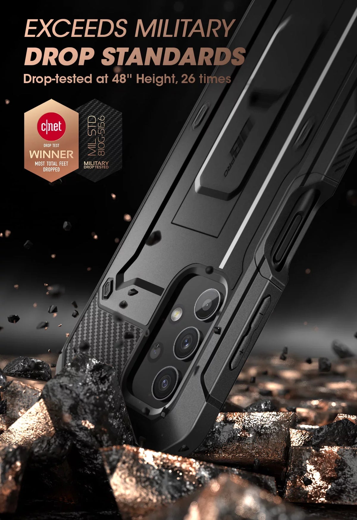 for 4G Full-Body Kickstand with (Black) Designed Rugged Series Galaxy Pro Fit 5G Protector A32 Screen Samsung Case Built-in Holster Beetle [Not Version], Case & Unicorn