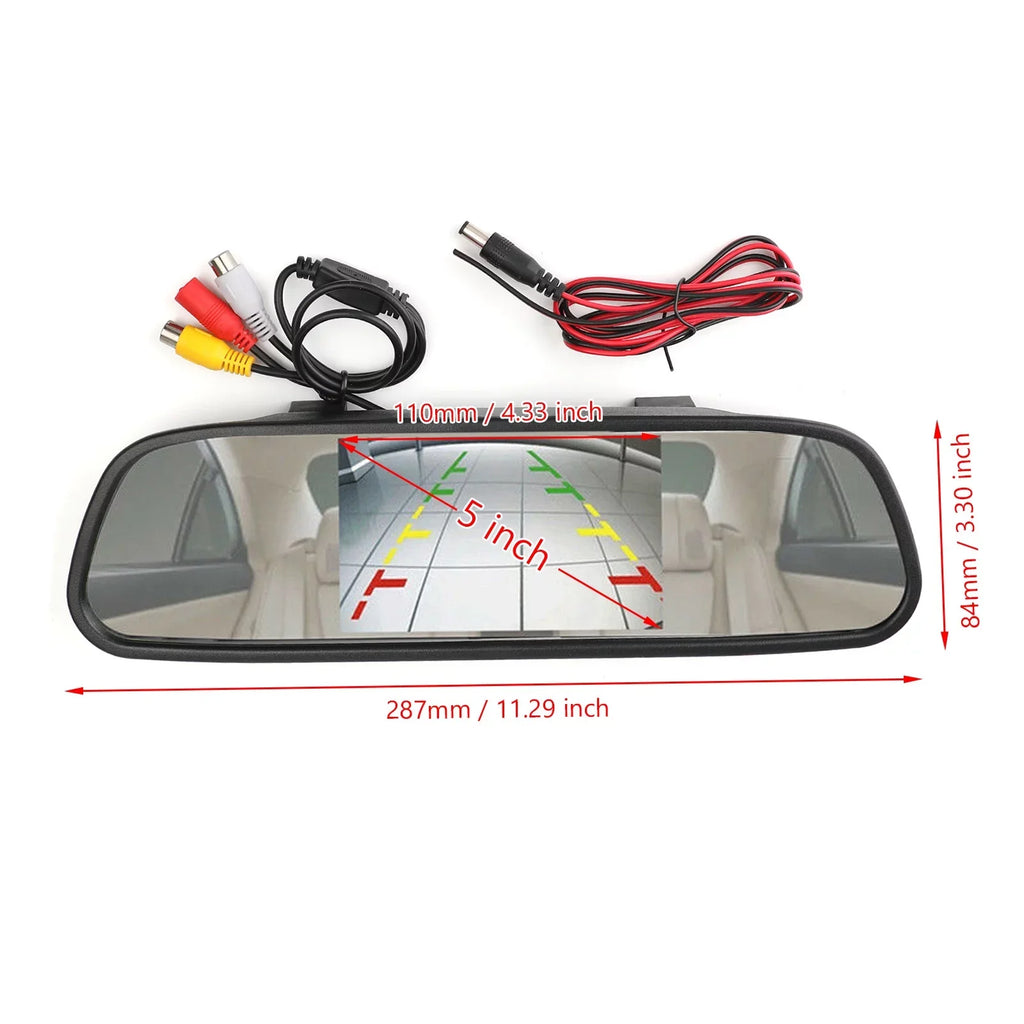5.0" 2- Mirror System + Universal Camera Monitor Mad Kit Vehicle Car Hornets 170