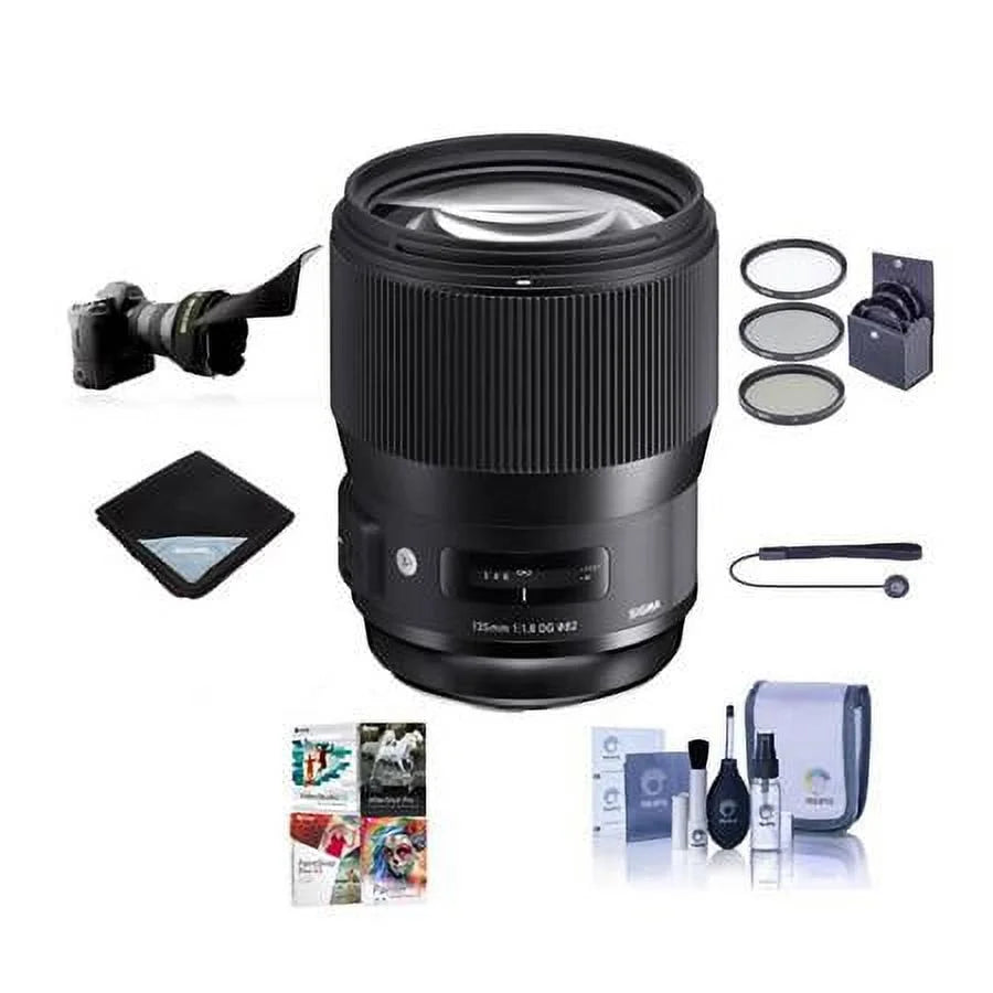 Software Kit, Lens Black, f/1.8 ProOptic for Bundle 135mm Wrap, E, 82mm Kit, Tether, Kit Sony Lens Filter Lens Lens with Cleaning Flex Shade, Cap
