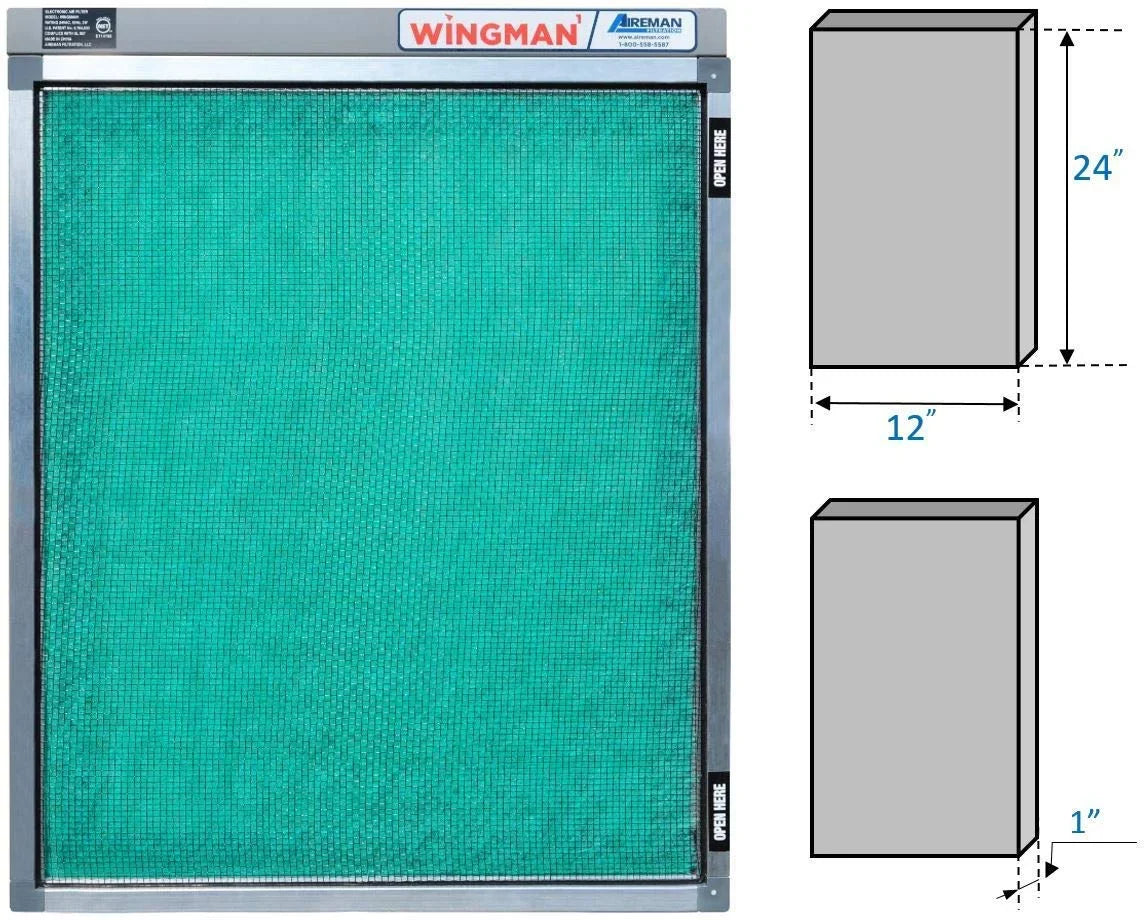 Installed- Your Air Replace Filter - Furnace Simply 12x24x1 Current Air Homeowner Electronic Filter and !