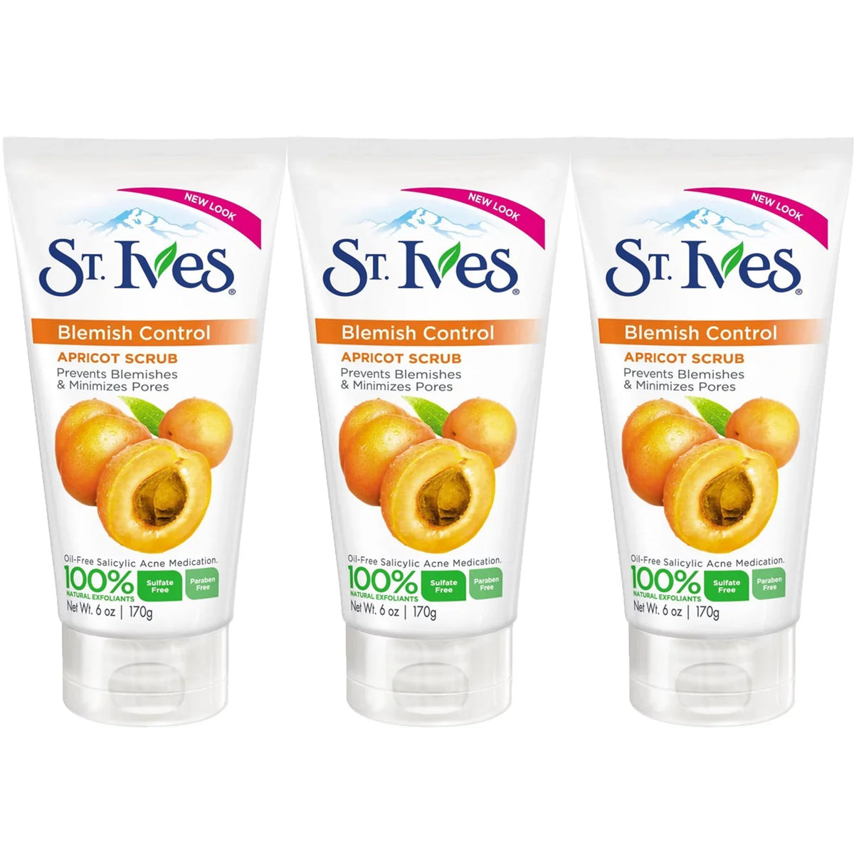 Prone / of (3) Scrub Acne And Ives oz St. Oily Control Apricot Pack Blackhead Skin Blemish 6