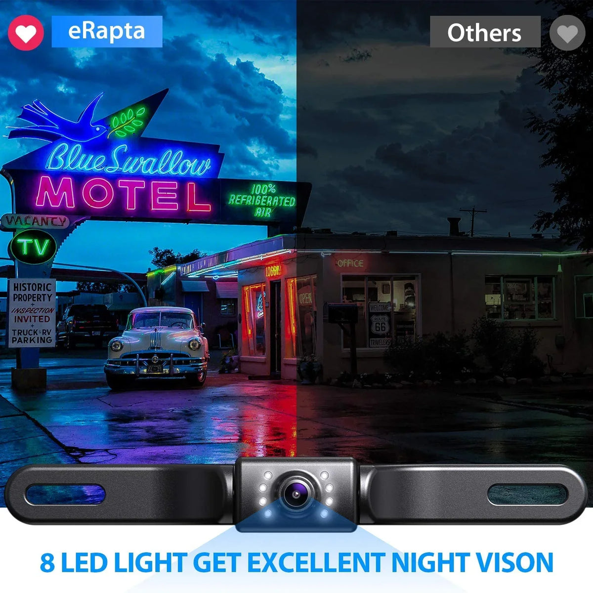 and Back Strong Camera 1080P Rear Pickup Sedans Truck Image Reversing Camera Wireless Up Monitor Parking Car for with Signal Hitch eRapta Backup ERT03 View Front