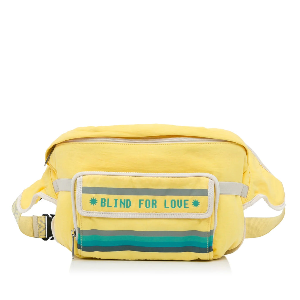Blind Nylon For with Defects) Fabric Belt Authenticated (New Unisex Love Gucci Pre-Owned Bag Yellow