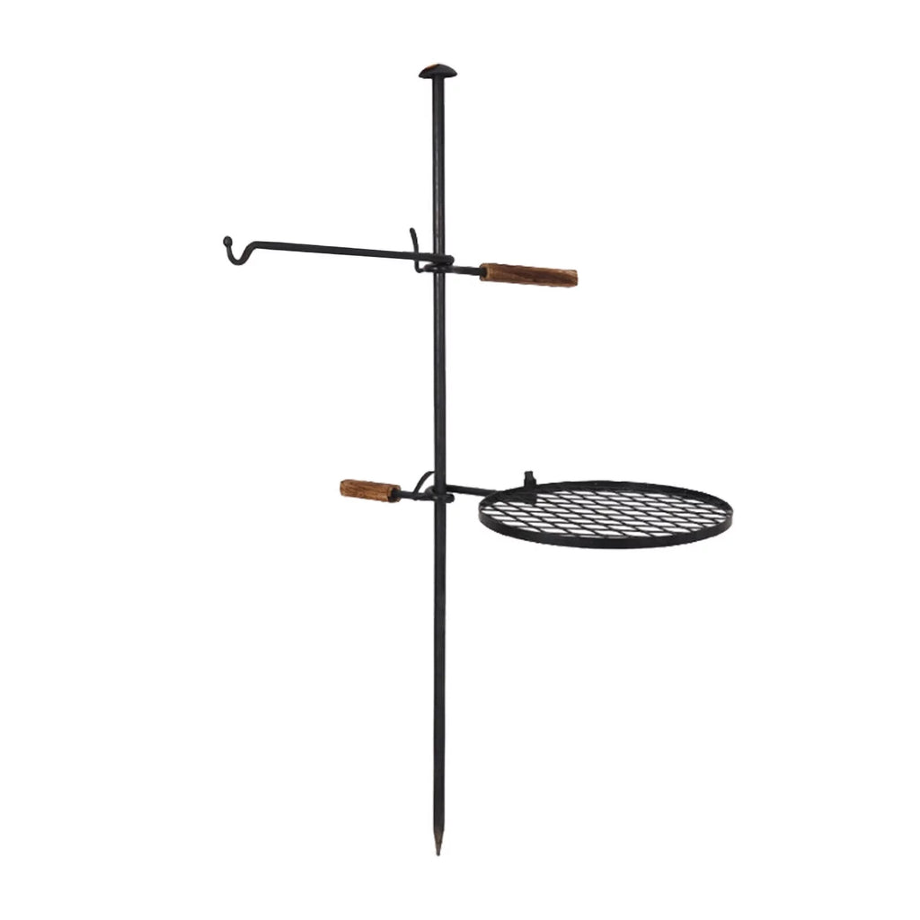 Fire Grill Pit Swivel Campfire Charcoal Adjustable Outdoor Grill 2 in1 Grill