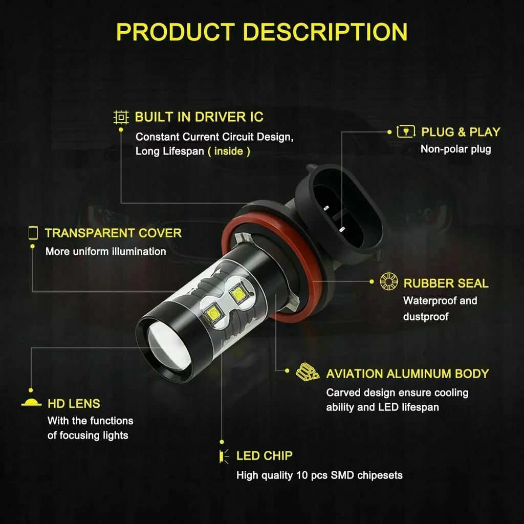 H8 4pcs Lights H11 2018 Fog Headlight D4S Bulbs Led -5 for Mazda