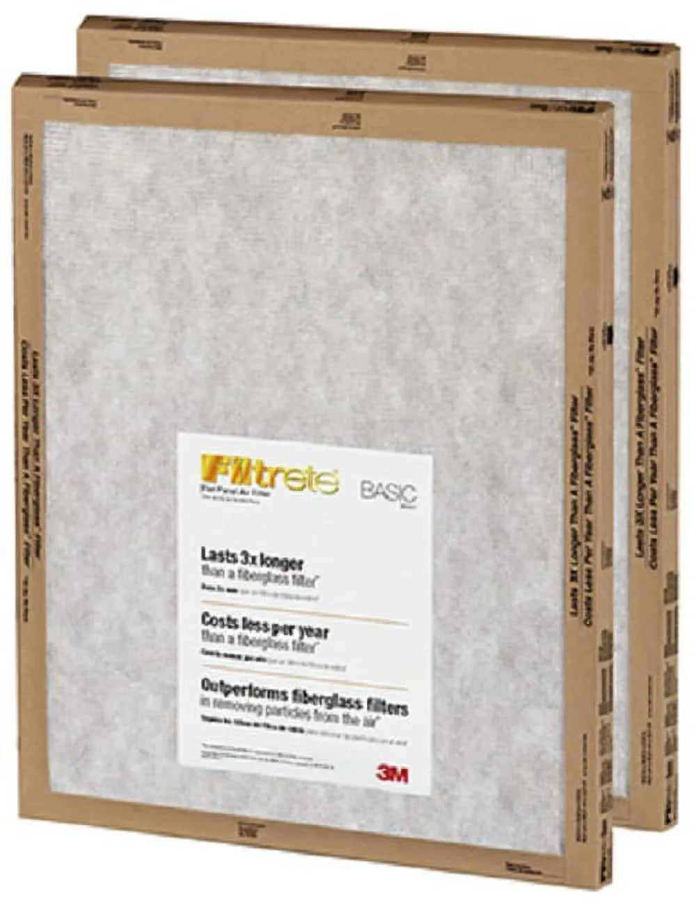 Flat 2 12" 3M of Filtrete FPL20-2PK-24 - Basic Quantity 24" 1" Pack Air 2 Filters x 24 Disposable Panel x