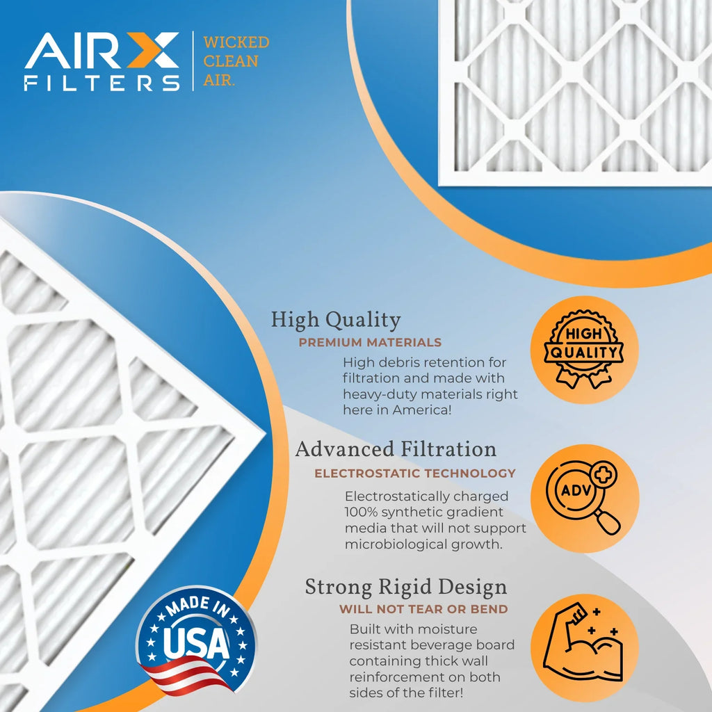 Air . 8 in to 700 Made Filter Comparable Rating, 12x12x1 of 5 12 Pack Furnace - Filters & by