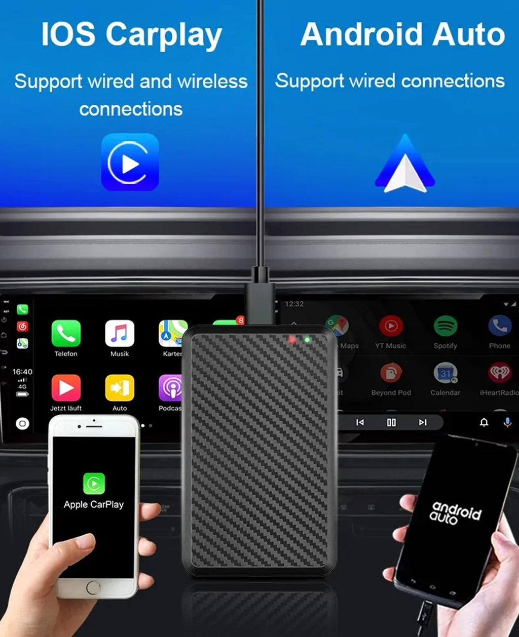 CarPlay 11 Wireless Masslatie Fit Dongle System Box Netflix Youtube Wired Mini Wifi Audi/Toyota//Golf/Mercedes/Subaru for Android to