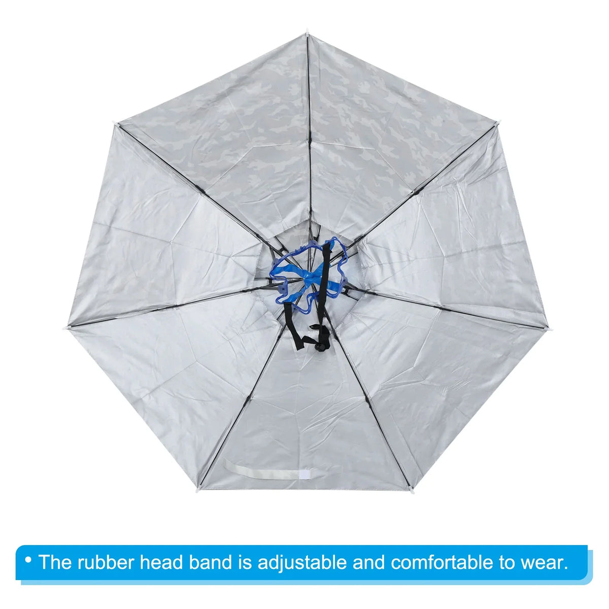 Fabric Rain Oxford Cap with Camo Strip, Umbrella Head Hat, Layer Uxcell Double 37.4" Folding Sun