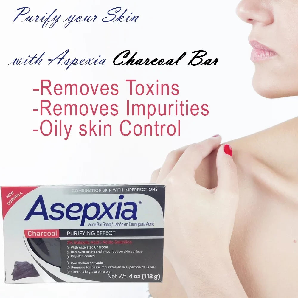 oz. Bar Pack of Helps Cleansing Charcoal and Salycilic Toxins. and for Acne Acid. Removes Soap Impurities 4 Oily Skin with 3 Blackheads. Asepxia
