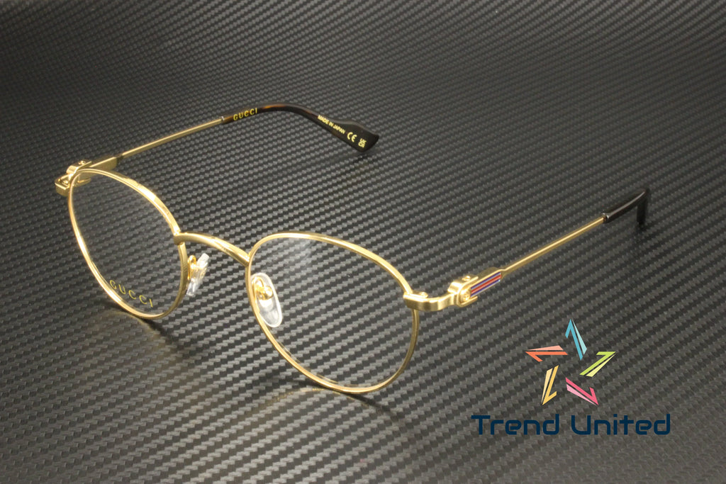mm Lens Men's Panthos 48 Round Oval GG1222O Gold Metal Eyeglasses 002 Demo