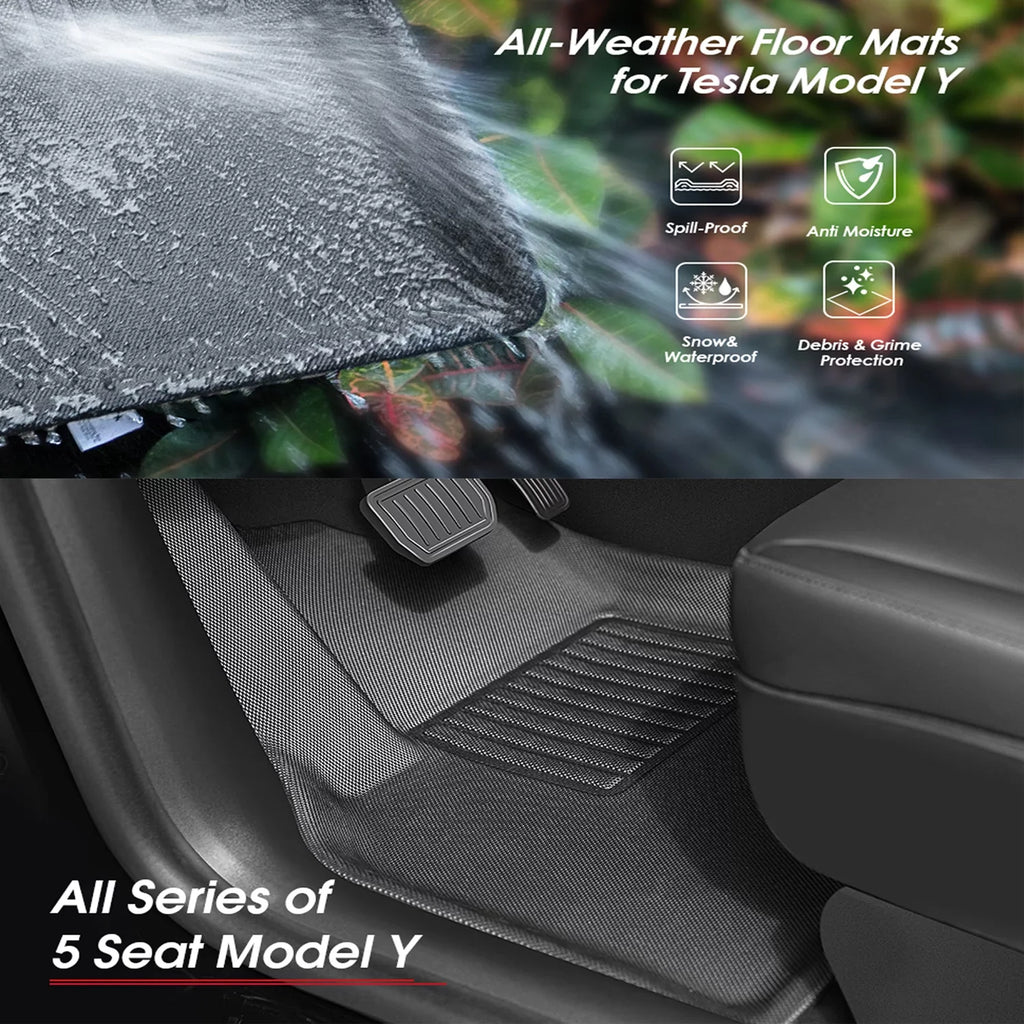 for All Mats Y Heavy Mats, 2023-2021, Floor Y Floor Car Rear Interior Climatic Mats Tesla Accessories Liners Model Fit Model Mat 4PCS 3D Duty Trunk Floor Custom