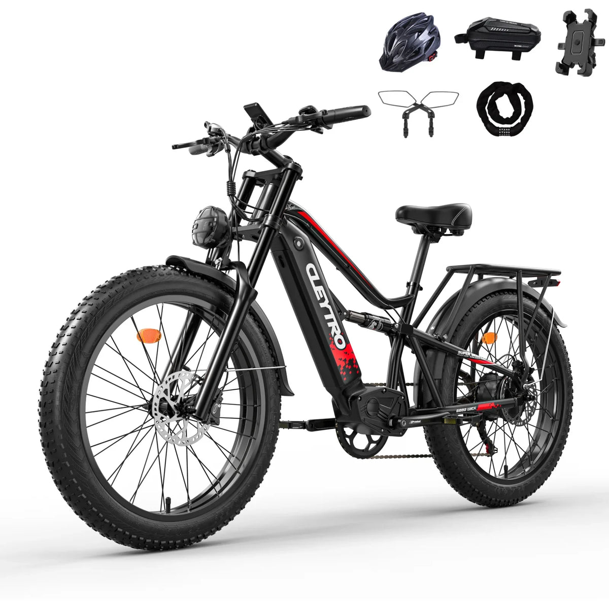 bike mountain motor, double 52V 26*4 double absorbers, bike, shock 7-speed fat 750W electric battery, Adult inch tire electric 19Ah bike snow beach electric brakes,