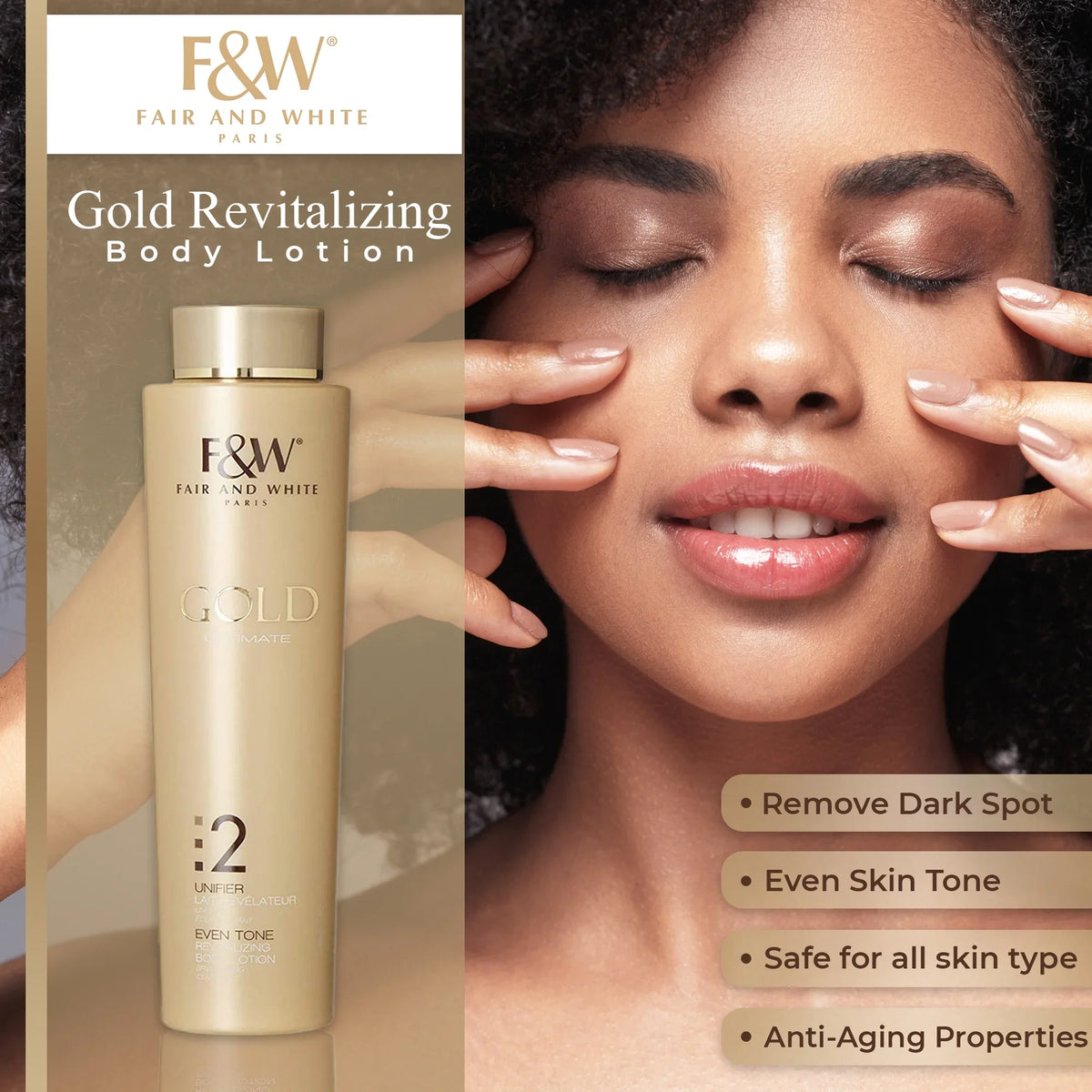 Types fl Gold Lotion Body for Revitalizing White 500ml/17.6 Uneven All Tone, - Skin Skin For & Ideal - oz 2: Fair