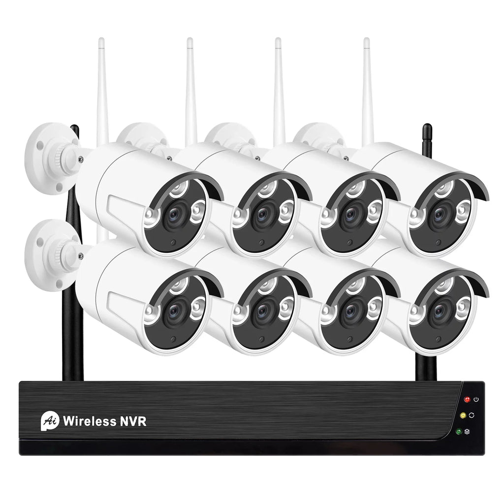 App Remote Cameras 1080P System, 2.0MP 1080P Access, Vision, 1080P + Alert, No 8PCS Camera with Indoor 8CH Drive Night Outdoor Hard Wireless 8Channel Smart Tuya Motion