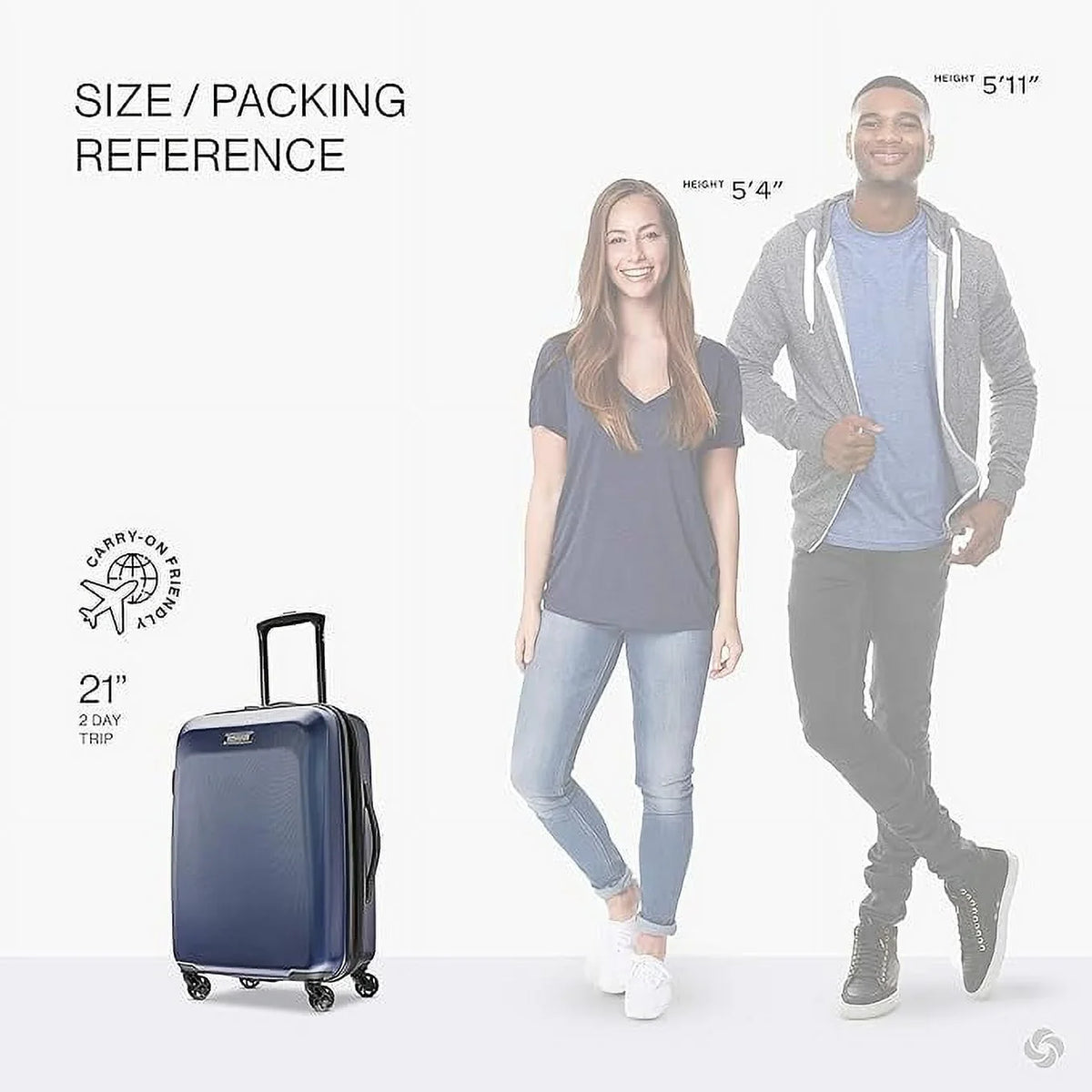 21" Open 92504-1596 Luggage Moonlight Tourister Box Hardside Spinner - American