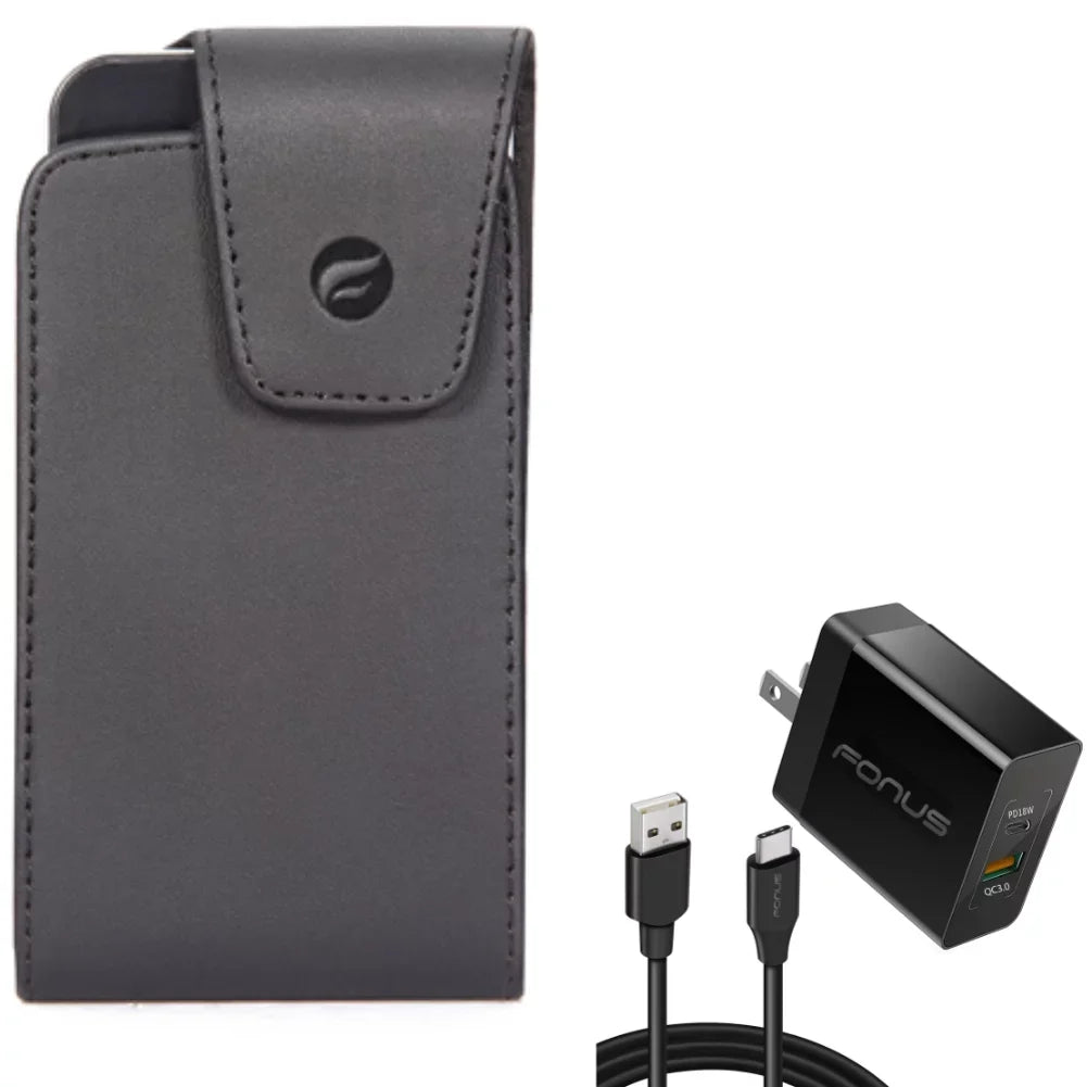 '- S22 - w Galaxy Z Belt G7 Motorola Leather Samsung S8 for Long Fast Razer 36W - Plus Droid, Type-C OnePlus Clip Cable Plus, S9 2 Revvlry Moto Charger Swivel 6T, 6 Force 6ft Case Phone Home