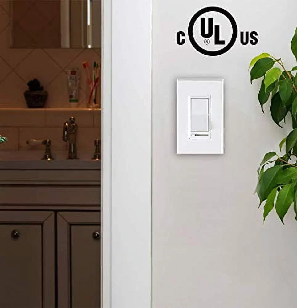 in Slide,600 Cloudy Switch for Included Wall Dimmer Dimmable Pole max,Shield Bay Watt Plate Light//Incandescent,3-Way Single