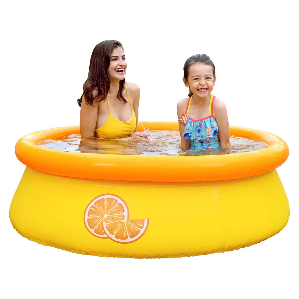 Pack) Outdoor Prompt Pool (2 Inflatable Orange Set & JLeisure Swimming