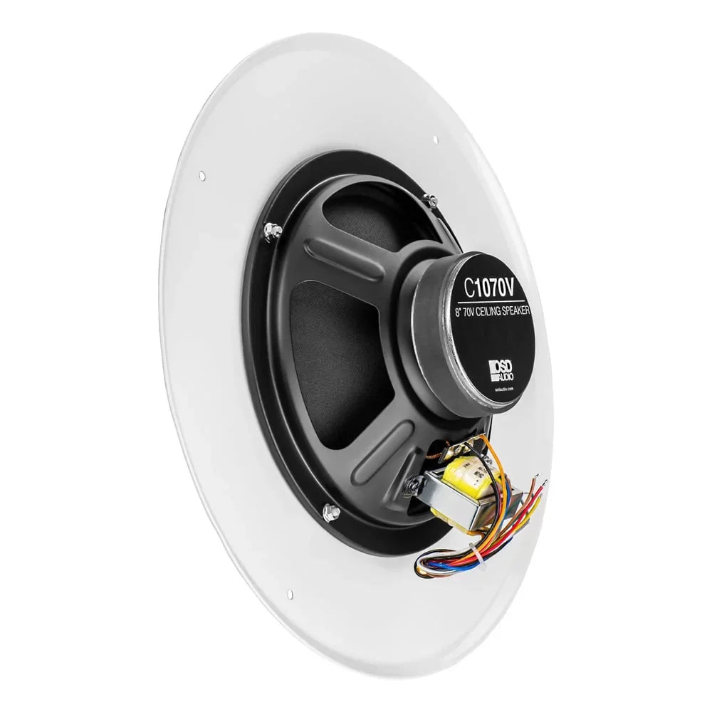 8" C1070 Speaker Single) Audio (White, 70V In-Ceiling Commercial Tap