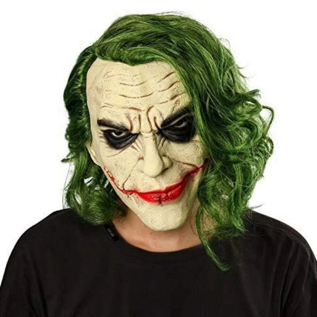Masks Adult Hair Accessory Mask Full Vinyl Joker with Head Green Lelaffet
