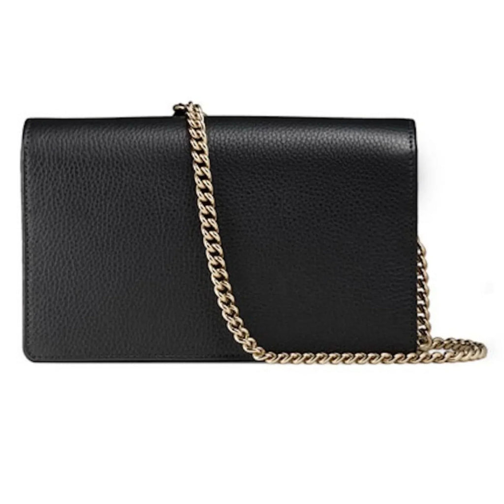 Cross on Gucci Bag Soho Leather Wallet Chain Body Black