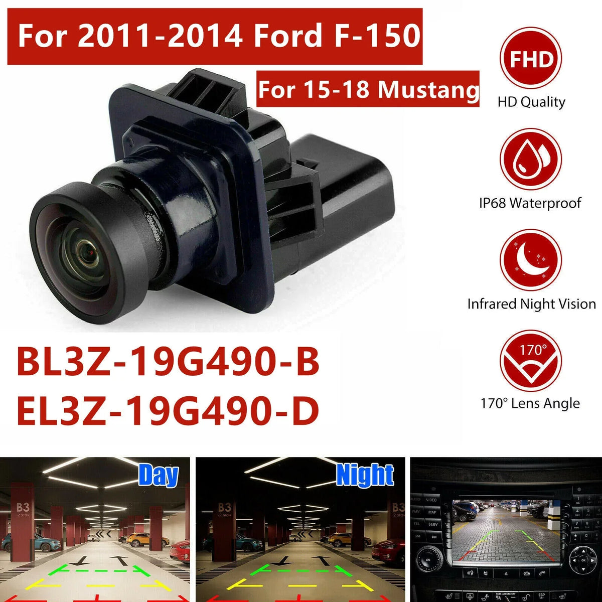 View Up 2014 2013 Back BL3Z19G490B Safety F-150 Rear Camera Ford For Camera 2012