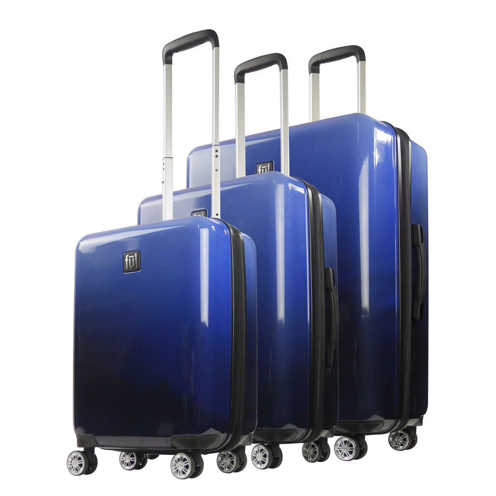 3 Rolling Spinner Blue Luggage, and with Impulse Ombre Wheels, Hardshell 22, Inch, 26 Set Piece 31 Suitcase