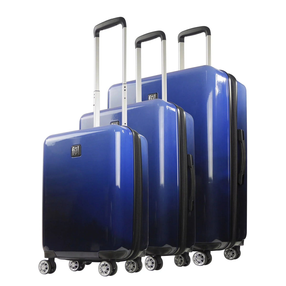 3 Rolling Spinner Blue Luggage, and with Impulse Ombre Wheels, Hardshell 22, Inch, 26 Set Piece 31 Suitcase