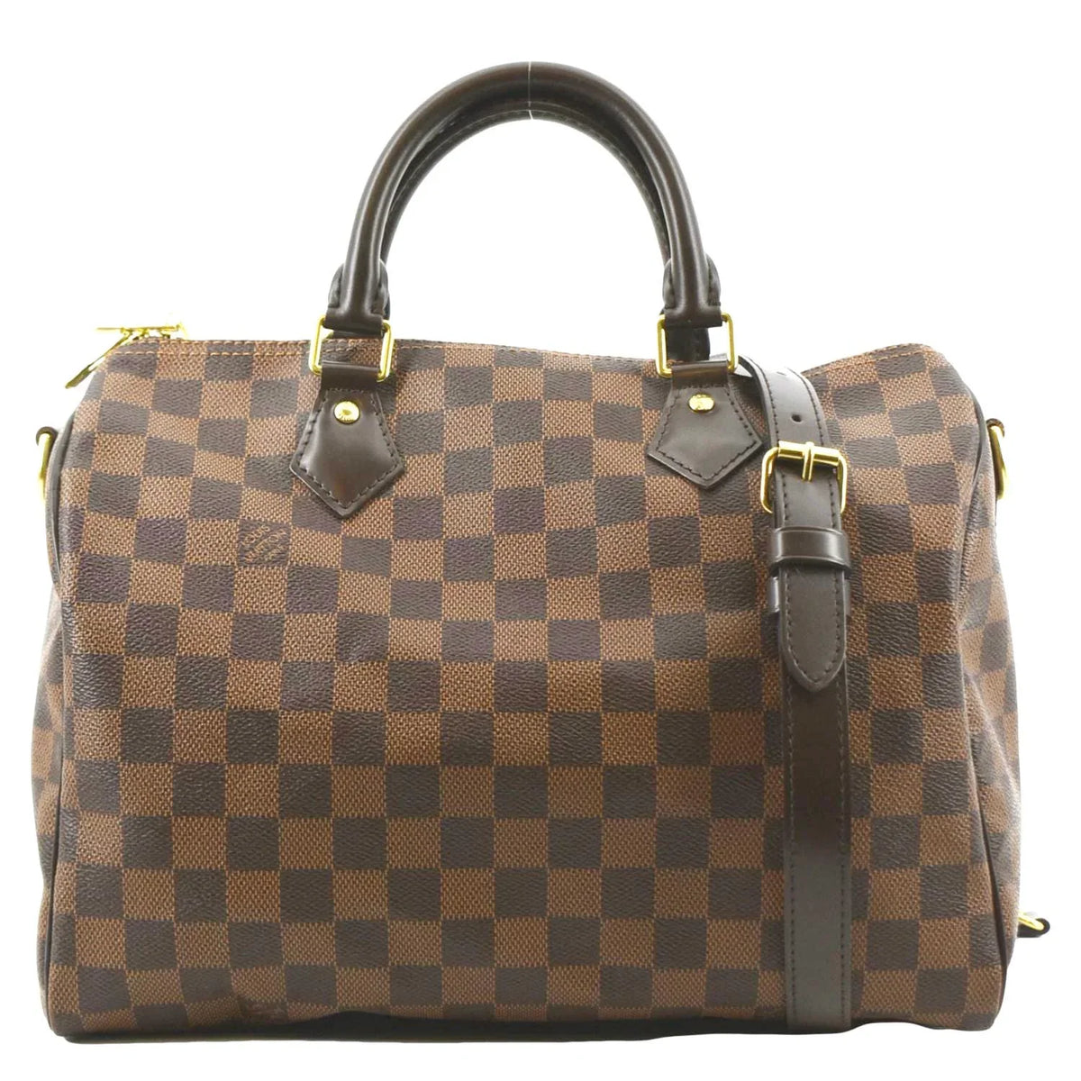 Brown Shoulder Pre-owned Bandouliere Damier Speedy Bag 30 Ebene
